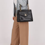 Chanel 1994 Caviar Turnlock Pocket Tote 24K GP - FashioNica