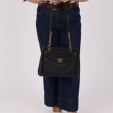 Chanel 1994 Caviar Turnlock Pocket Tote - FashioNica