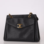 Chanel 1994 Caviar Turnlock Pocket Tote - FashioNica