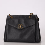 Chanel 1994 Caviar Turnlock Pocket Tote - FashioNica
