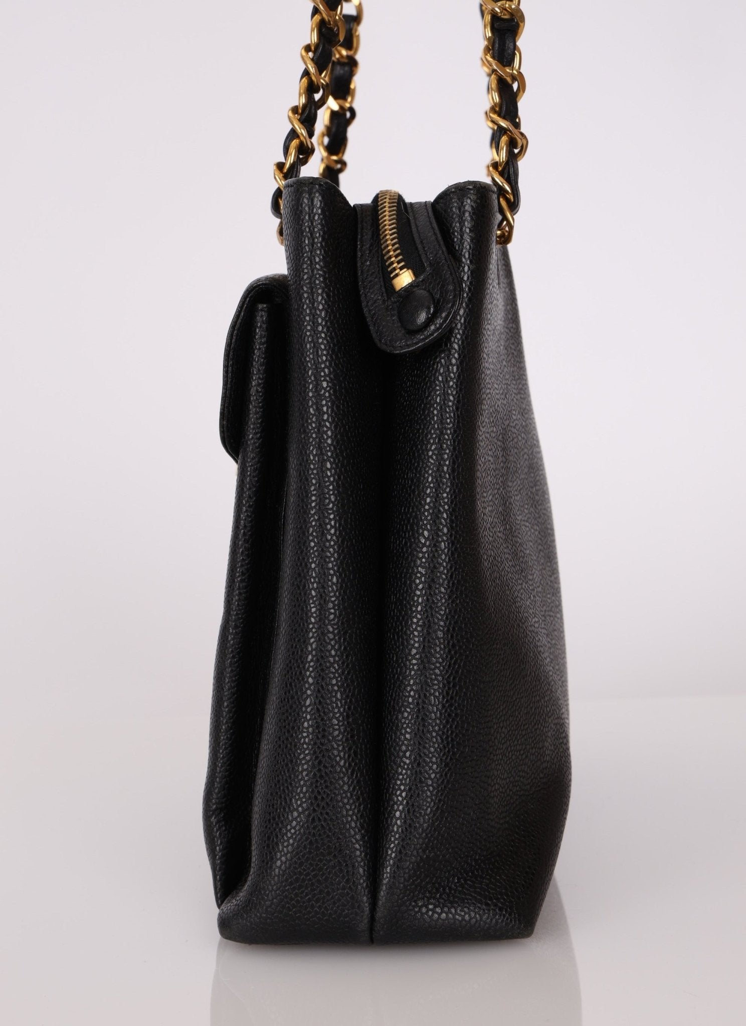 Chanel 1994 Caviar Turnlock Pocket Tote - FashioNica