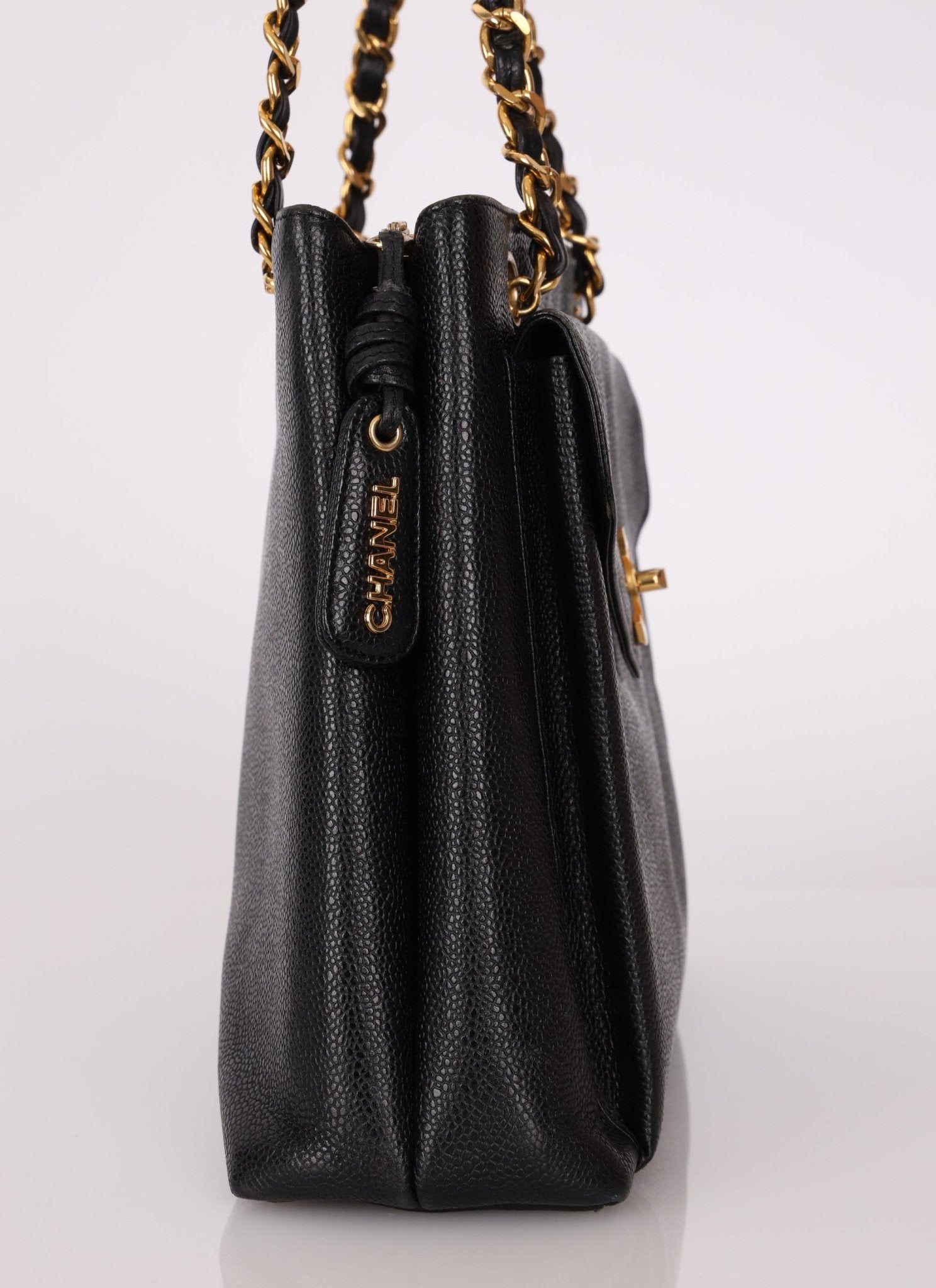 Chanel 1994 Caviar Turnlock Pocket Tote - FashioNica