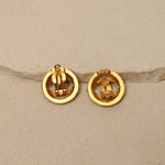Chanel 1994 CC Round Clip - On Earrings 24K GP - FashioNica