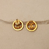 Chanel 1994 CC Round Clip - On Earrings 24K GP - FashioNica