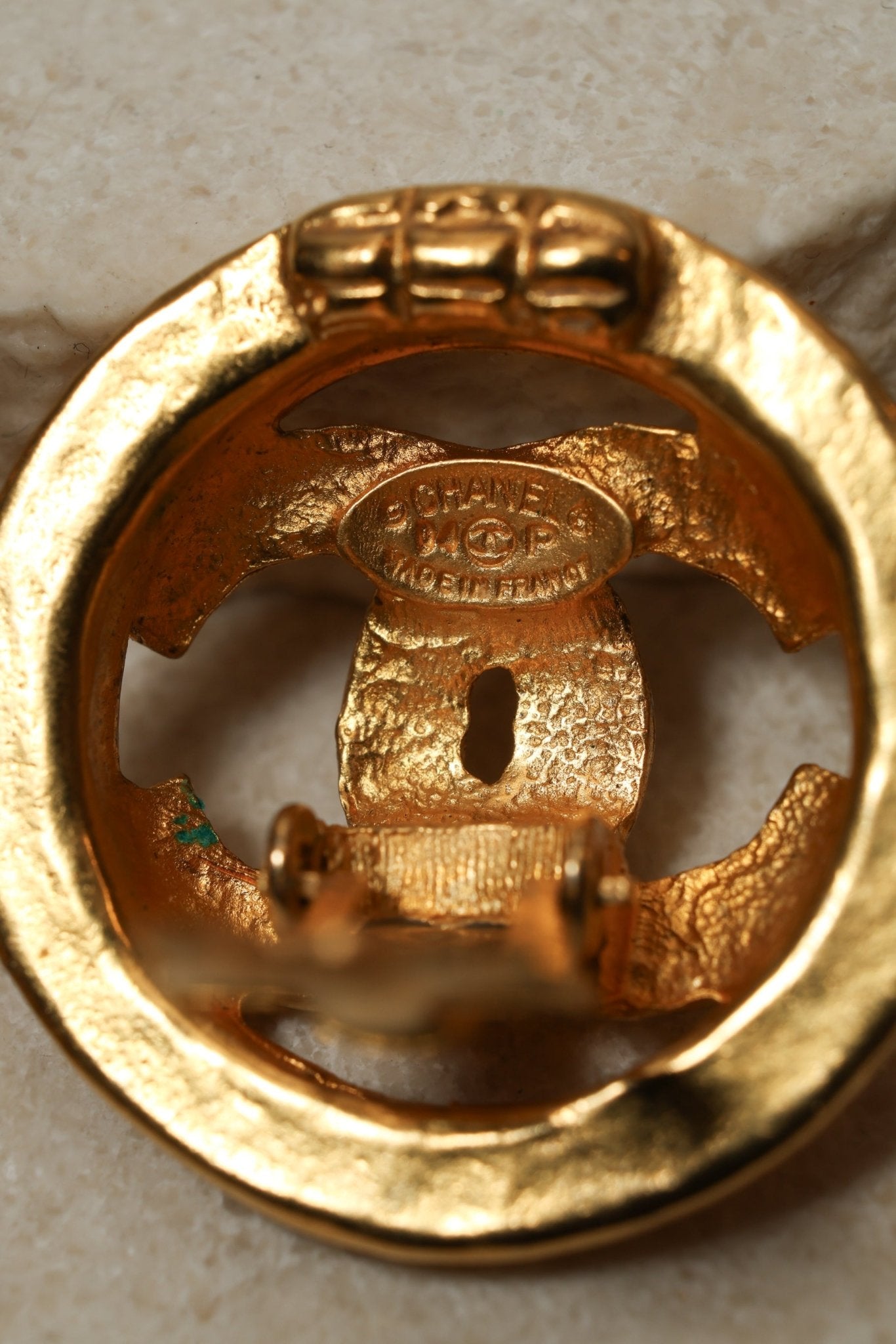 Chanel 1994 CC Round Clip - On Earrings 24K GP - FashioNica