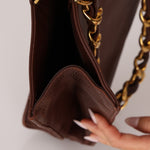 Chanel 1994 Chocolate Calfskin Chunky Chain Tote - FashioNica