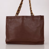 Chanel 1994 Chocolate Calfskin Chunky Chain Tote - FashioNica