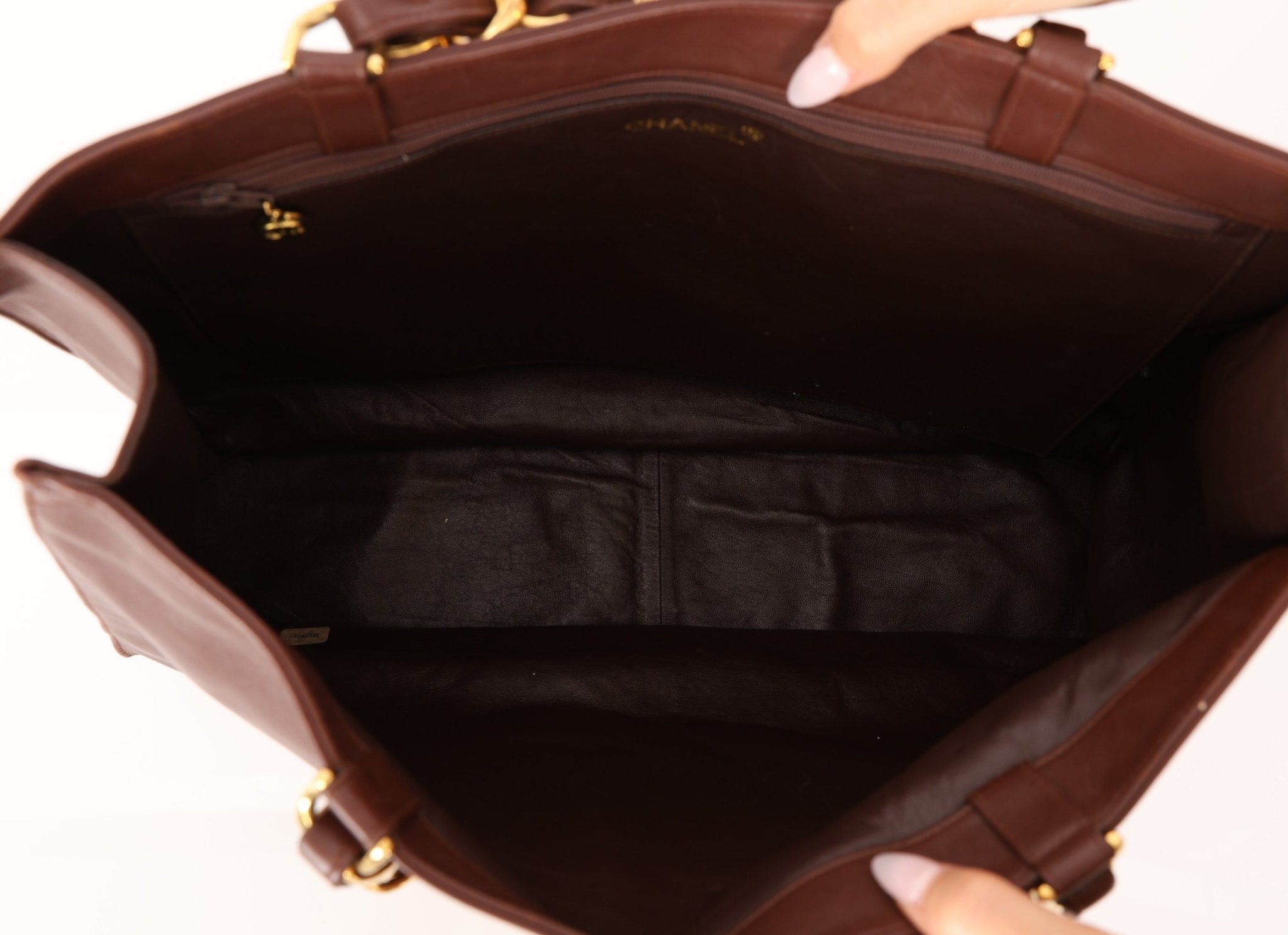 Chanel 1994 Chocolate Calfskin Chunky Chain Tote - FashioNica