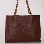 Chanel 1994 Chocolate Calfskin Chunky Chain Tote - FashioNica