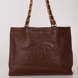 Chanel 1994 Chocolate Calfskin Chunky Chain Tote - FashioNica
