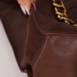 Chanel 1994 Chocolate Calfskin Chunky Chain Tote - FashioNica