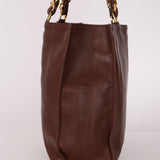 Chanel 1994 Chocolate Calfskin Chunky Chain Tote - FashioNica