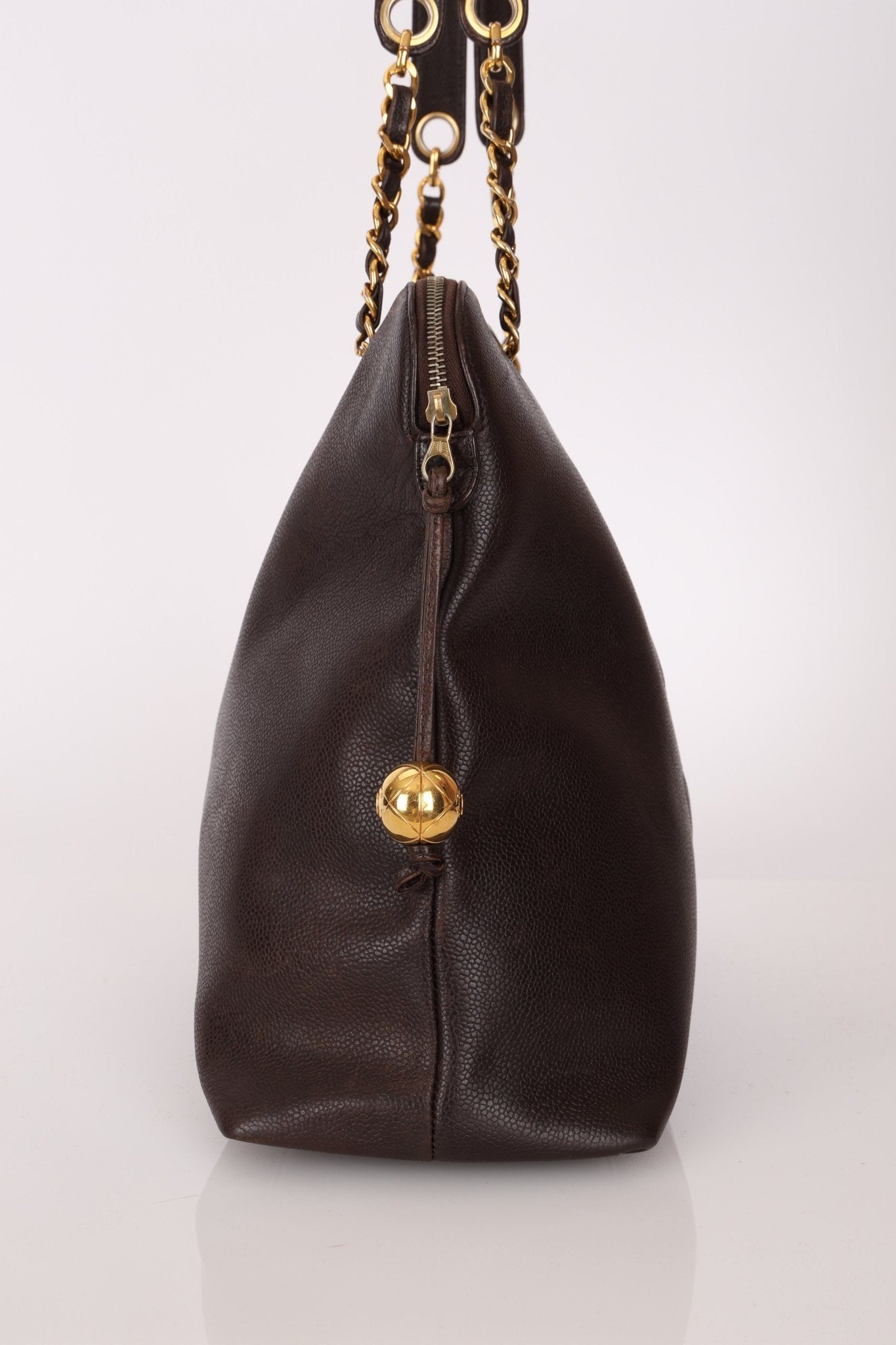 Chanel 1994 Chocolate Caviar Timeless Zip Tote 24k GP - FashioNica