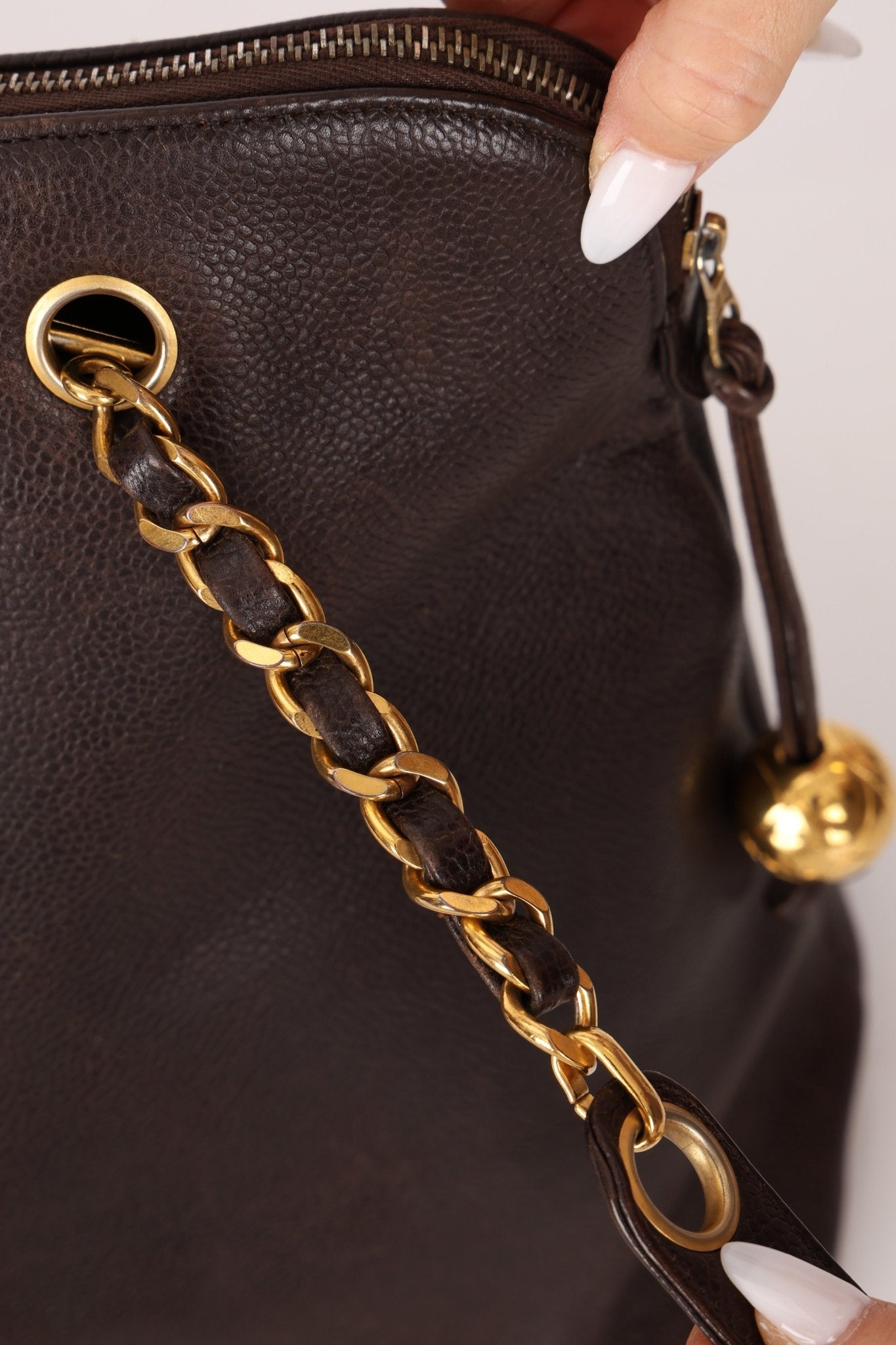 Chanel 1994 Chocolate Caviar Timeless Zip Tote 24k GP - FashioNica