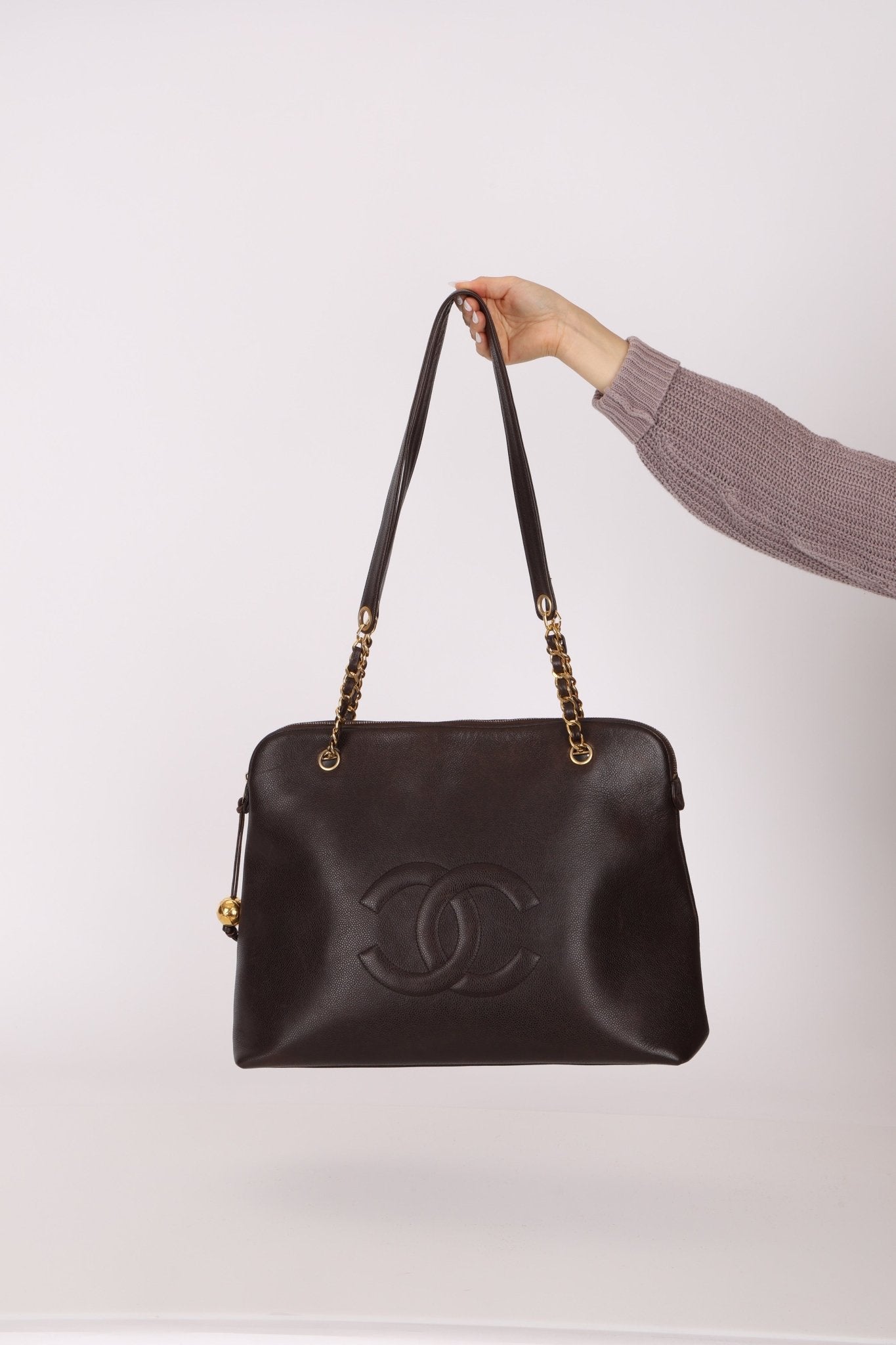 Chanel 1994 Chocolate Caviar Timeless Zip Tote 24k GP - FashioNica