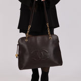 Chanel 1994 Chocolate Caviar Timeless Zip Tote 24k GP - FashioNica