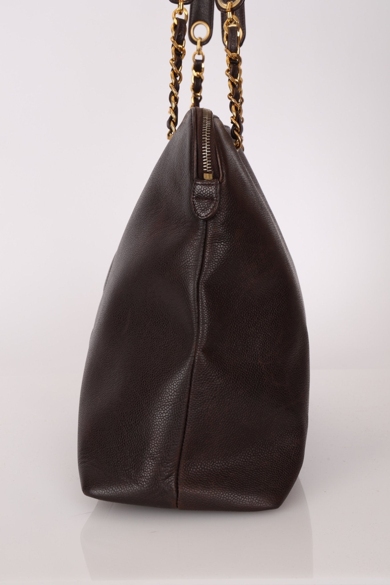 Chanel 1994 Chocolate Caviar Timeless Zip Tote 24k GP - FashioNica