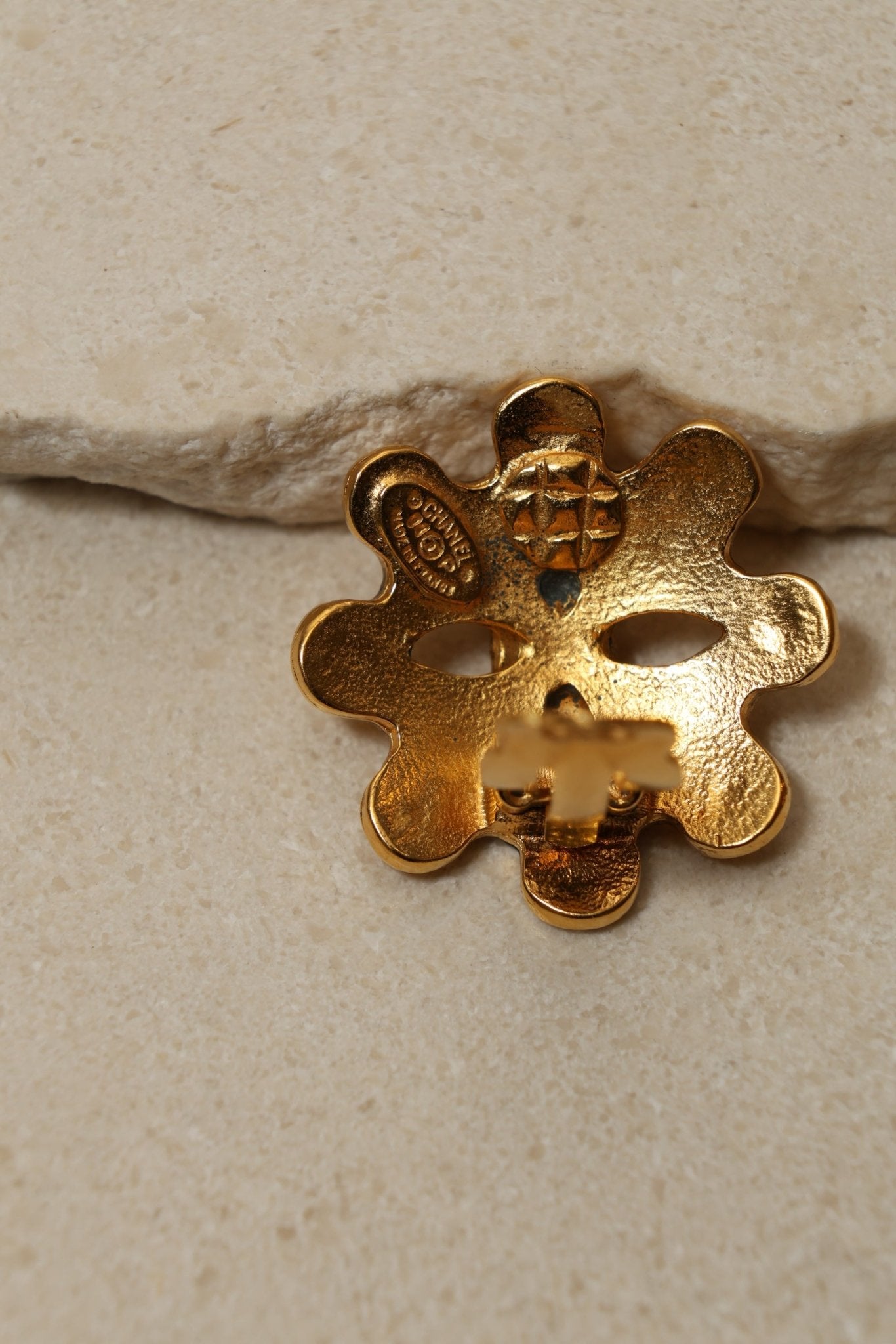 Chanel 1994 Flower Clip - On Earrings 24K GP - FashioNica