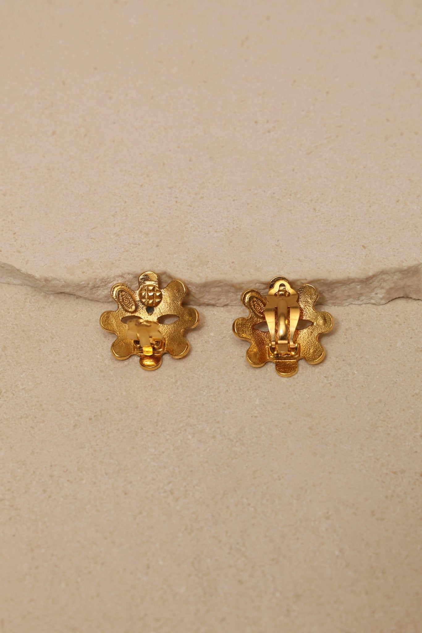 Chanel 1994 Flower Clip - On Earrings 24K GP - FashioNica