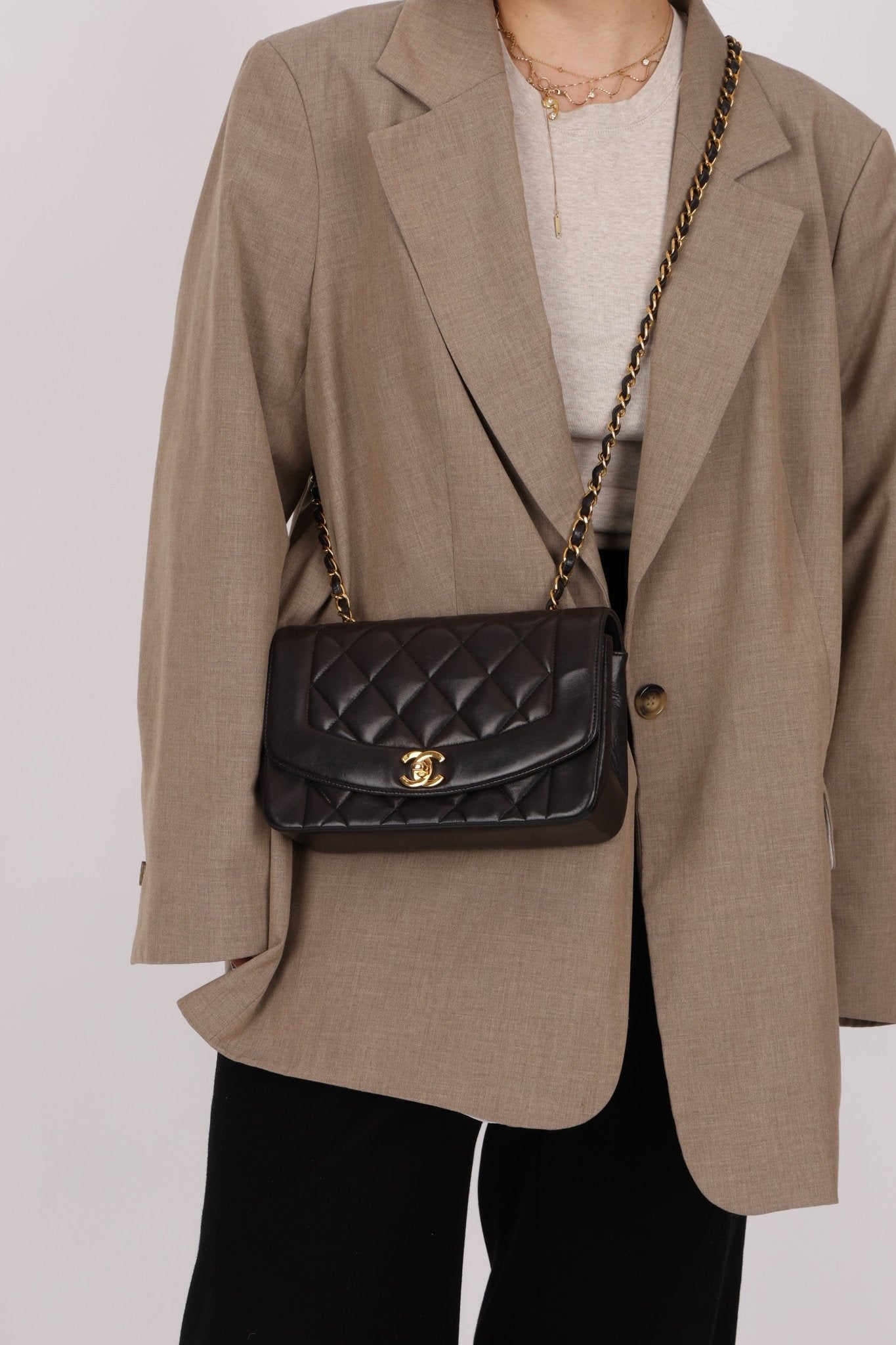 Chanel 1994 Lambskin Small Diana 24k GP - FashioNica