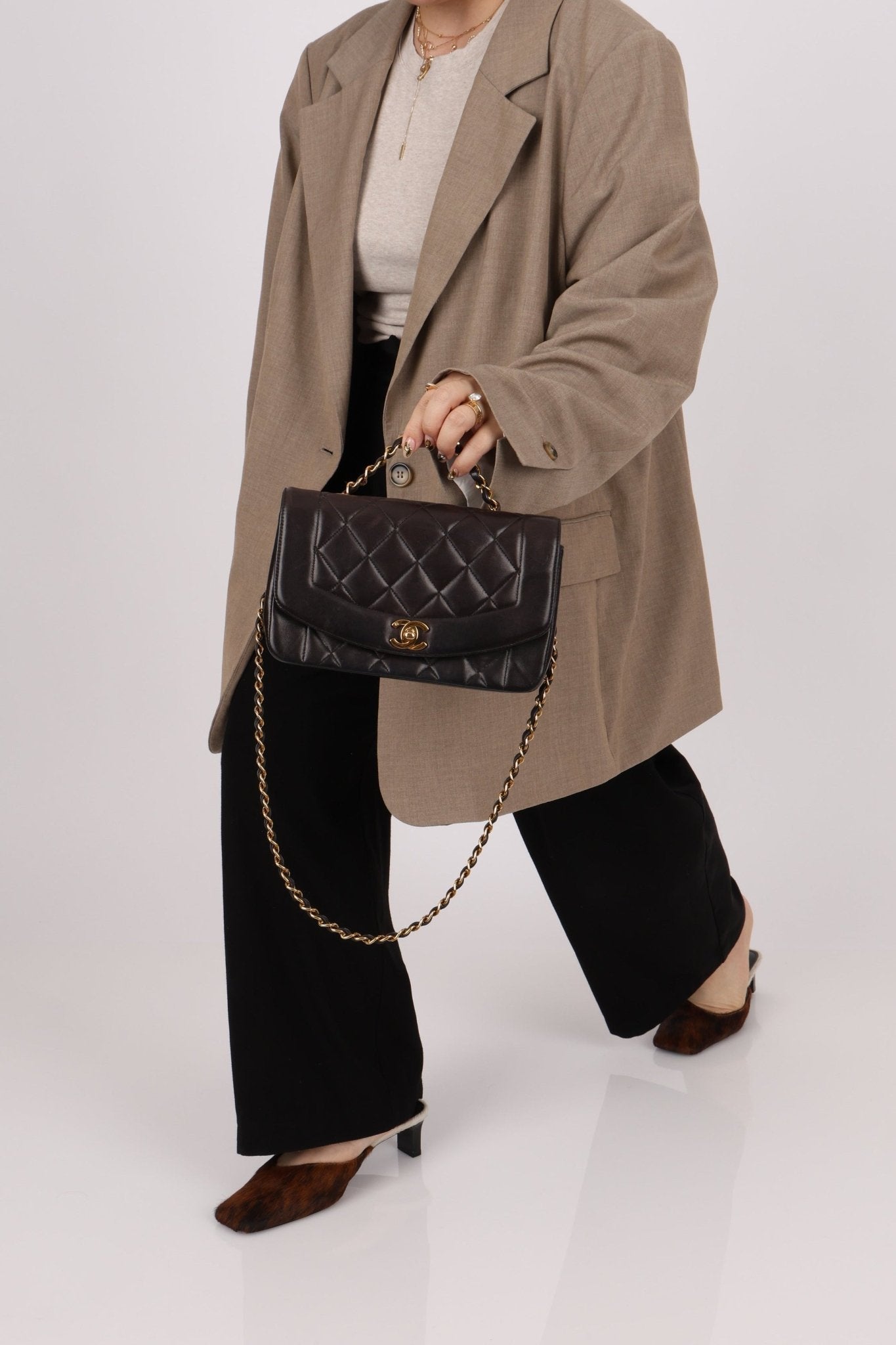 Chanel 1994 Lambskin Small Diana 24k GP - FashioNica