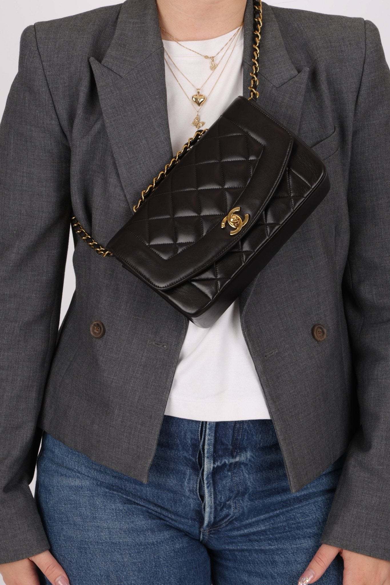 Chanel 1994 Lambskin Small Diana 24K GP - FashioNica