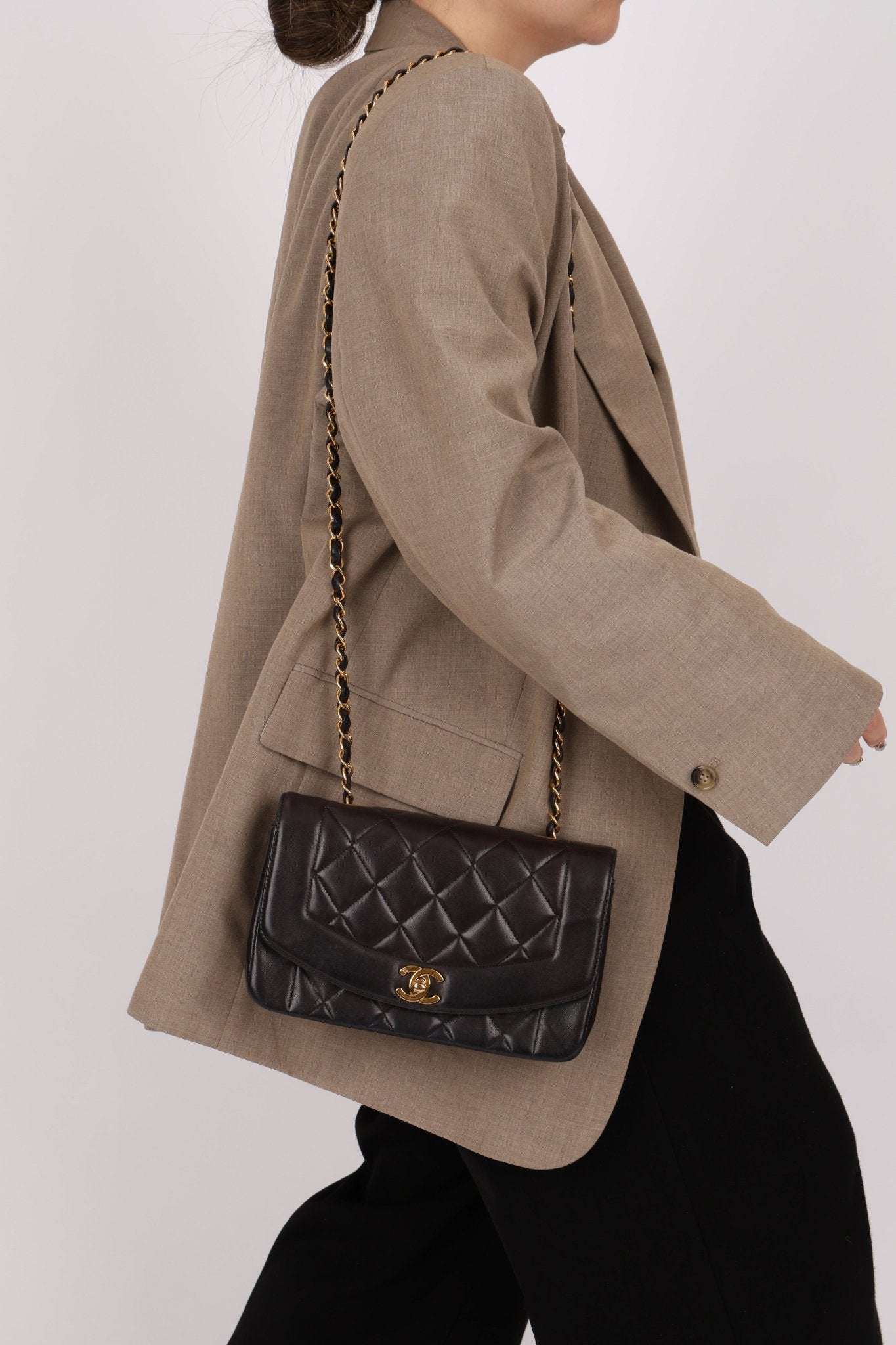 Chanel 1994 Lambskin Small Diana 24k GP - FashioNica