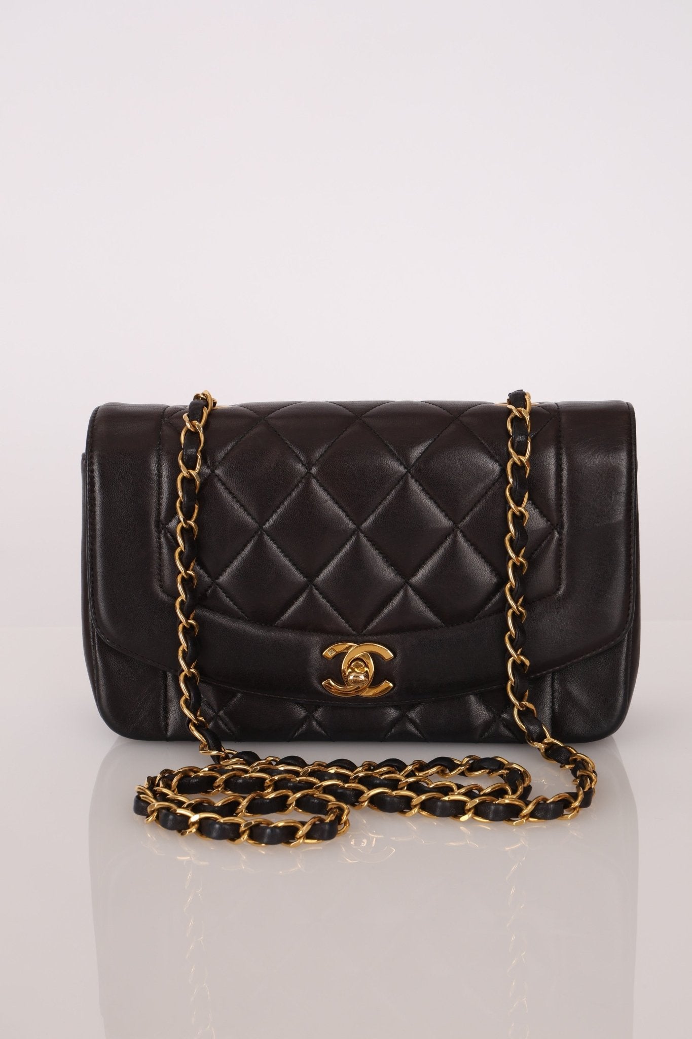 Chanel 1994 Lambskin Small Diana 24k GP - FashioNica