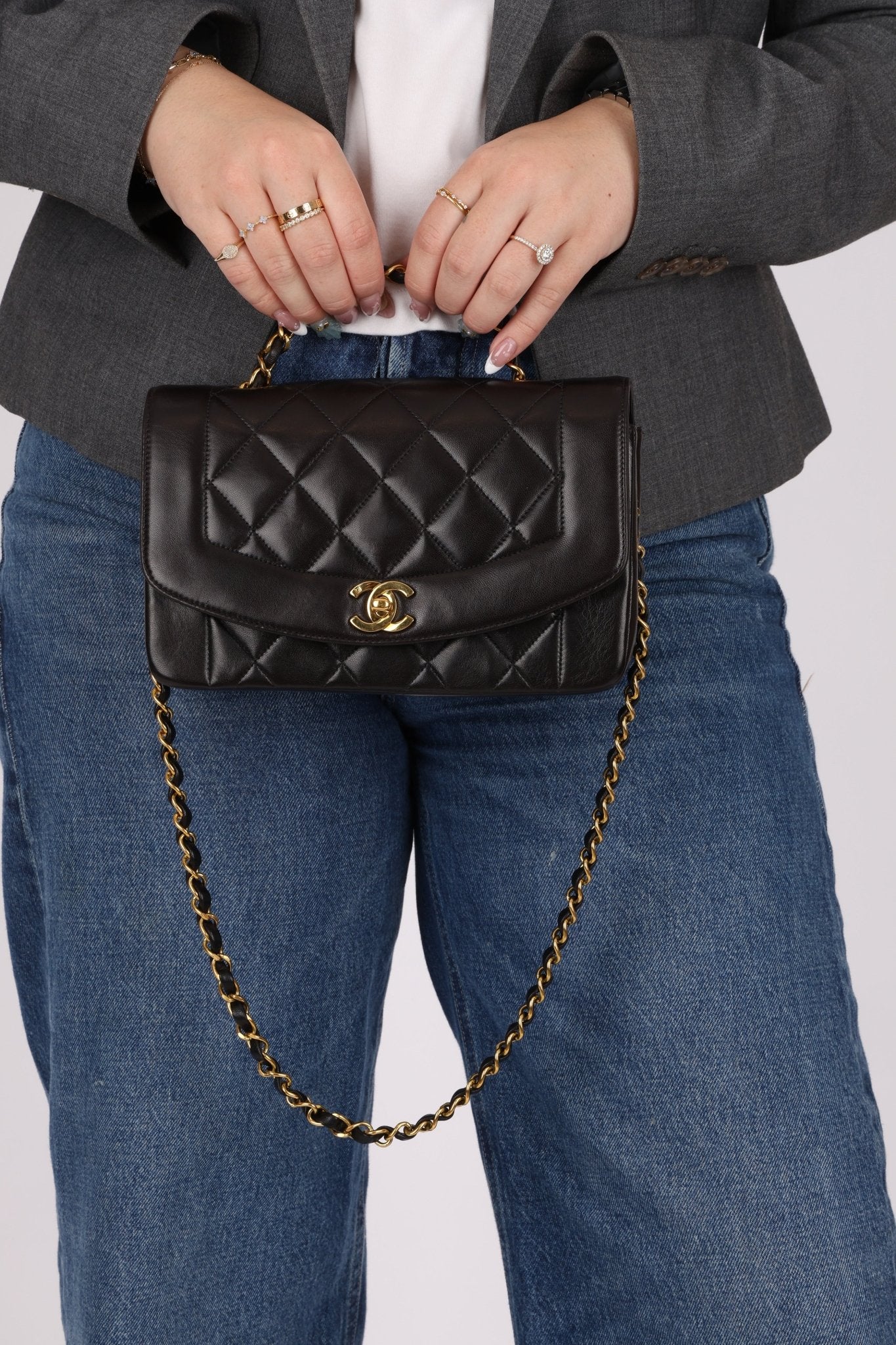 Chanel 1994 Lambskin Small Diana 24K GP - FashioNica