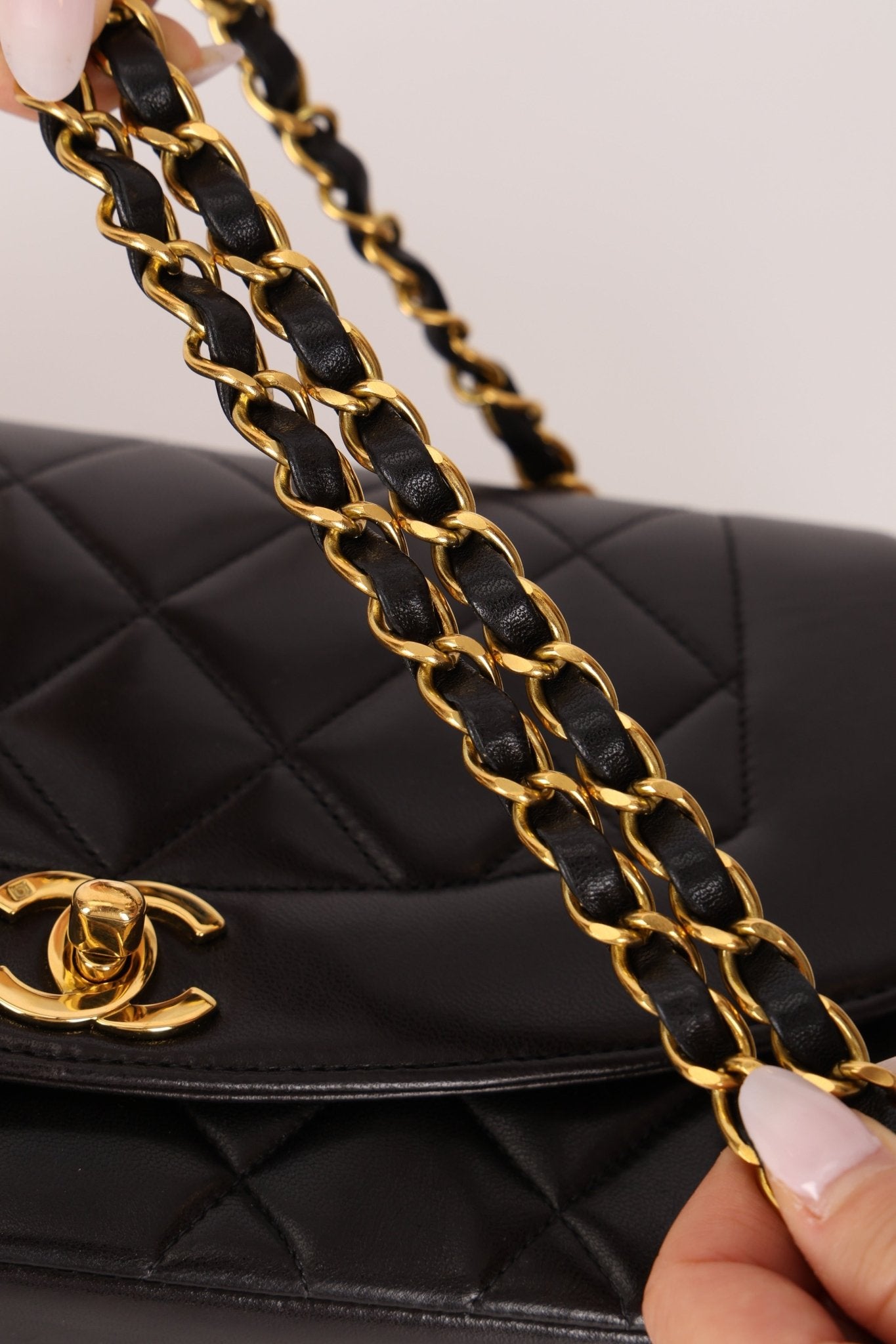 Chanel 1994 Lambskin Small Diana 24K GP - FashioNica