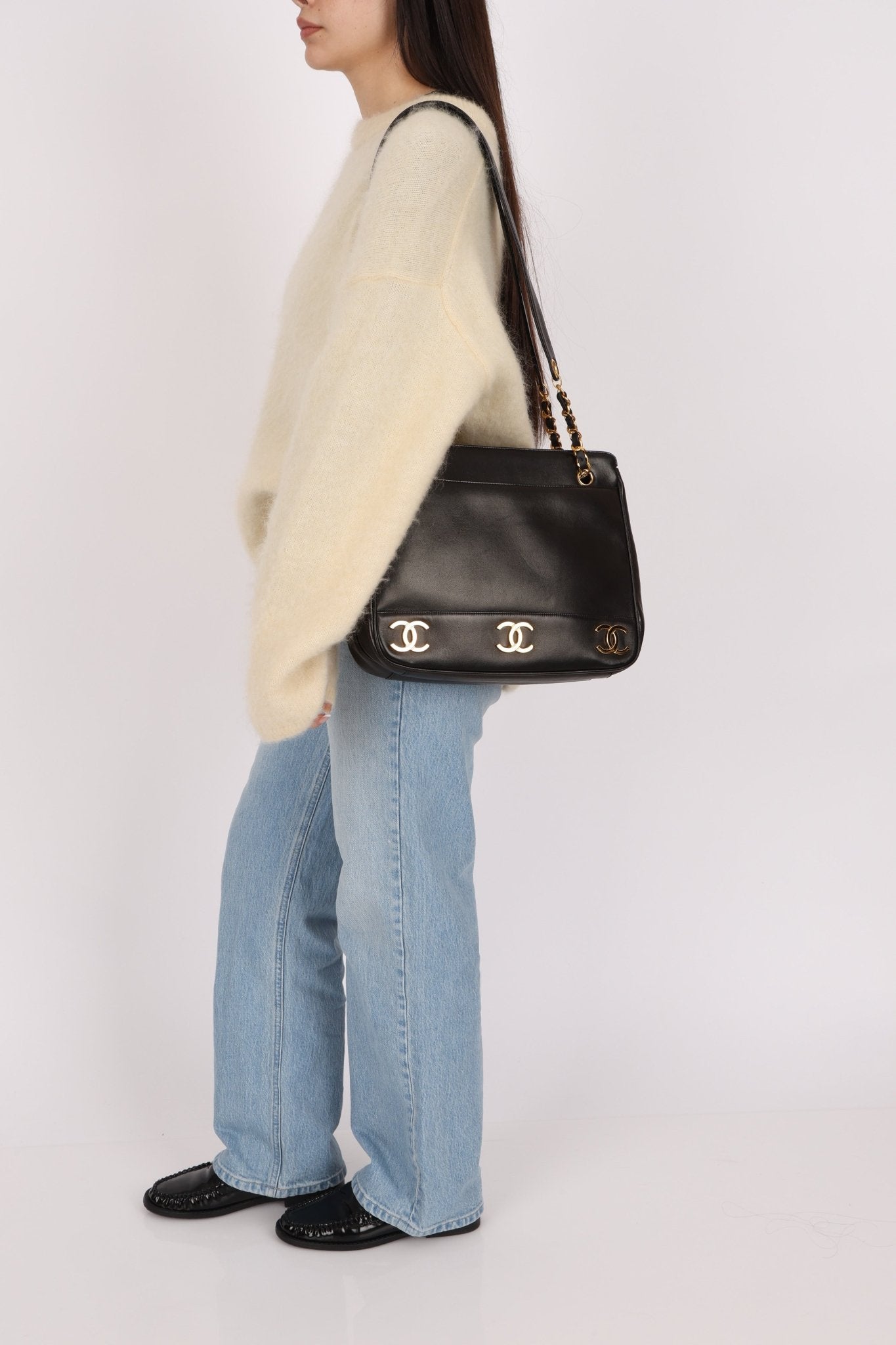 Chanel 1994 Lambskin Triple CC Shoulder Bag 24K GP - FashioNica