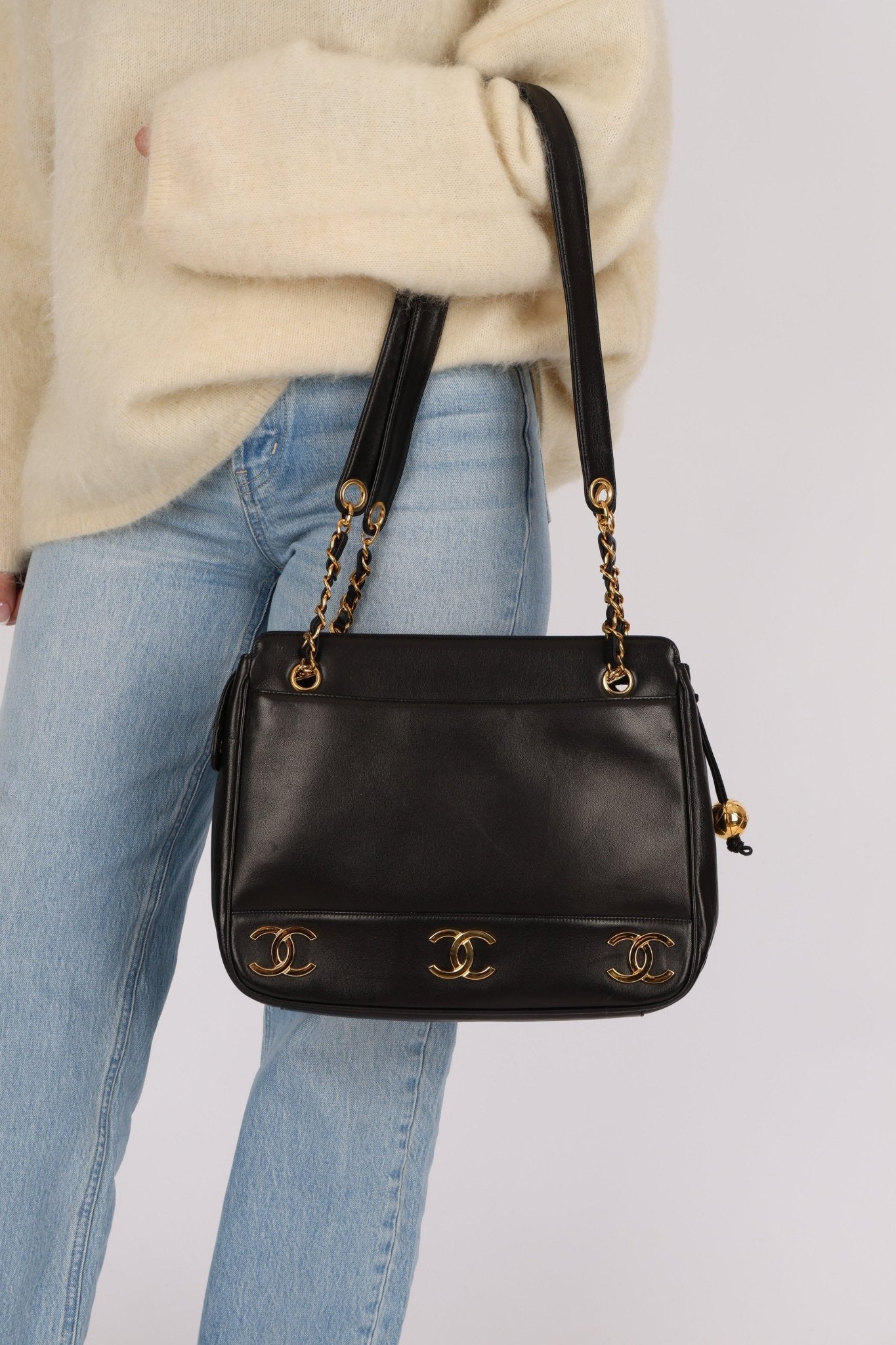 Chanel 1994 Lambskin Triple CC Shoulder Bag 24K GP - FashioNica