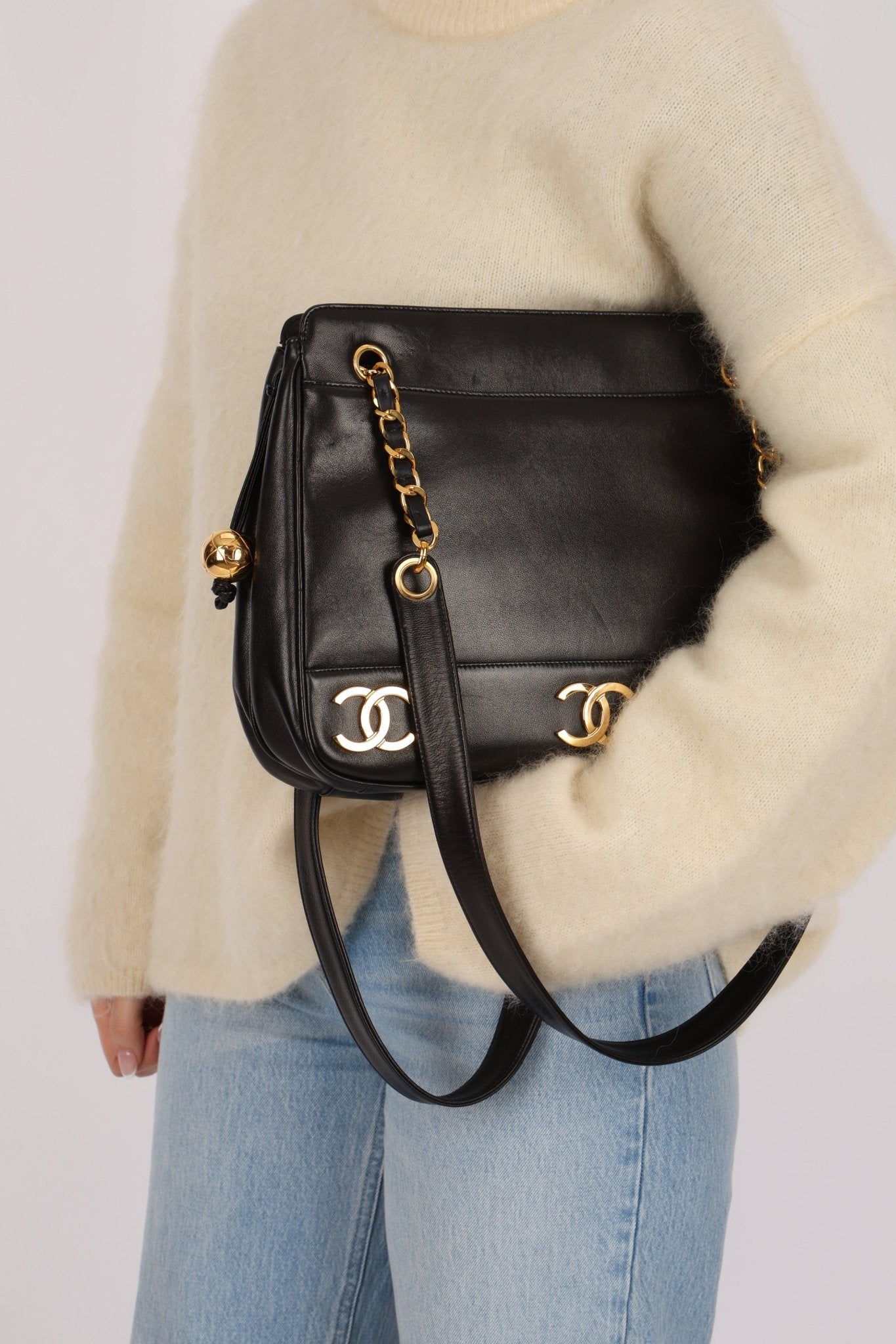 Chanel 1994 Lambskin Triple CC Shoulder Bag 24K GP - FashioNica