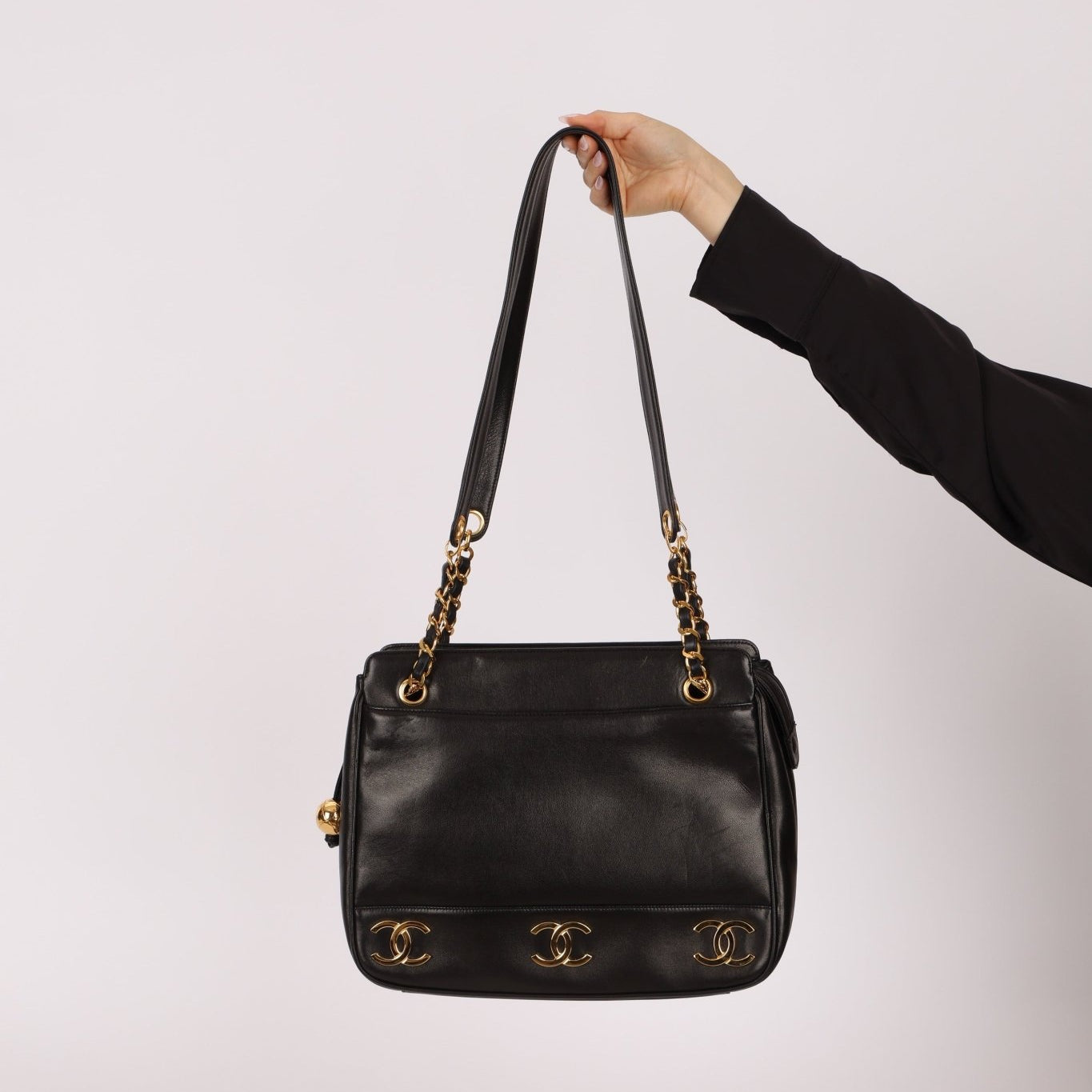 Chanel 1994 Lambskin Triple CC Shoulder Bag 24K GP - FashioNica