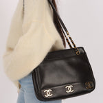 Chanel 1994 Lambskin Triple CC Shoulder Bag 24K GP - FashioNica