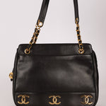 Chanel 1994 Lambskin Triple CC Shoulder Bag 24K GP - FashioNica