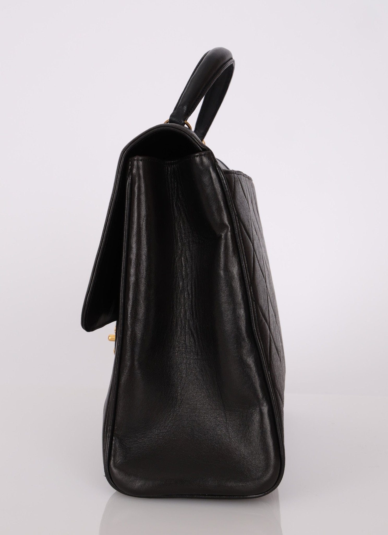 Chanel 1994 Lambskin Turnlock Top Handle Kelly - FashioNica