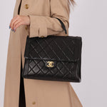 Chanel 1994 Lambskin Turnlock Top Handle Kelly - FashioNica