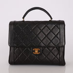 Chanel 1994 Lambskin Turnlock Top Handle Kelly - FashioNica