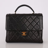 Chanel 1994 Lambskin Turnlock Top Handle Kelly - FashioNica