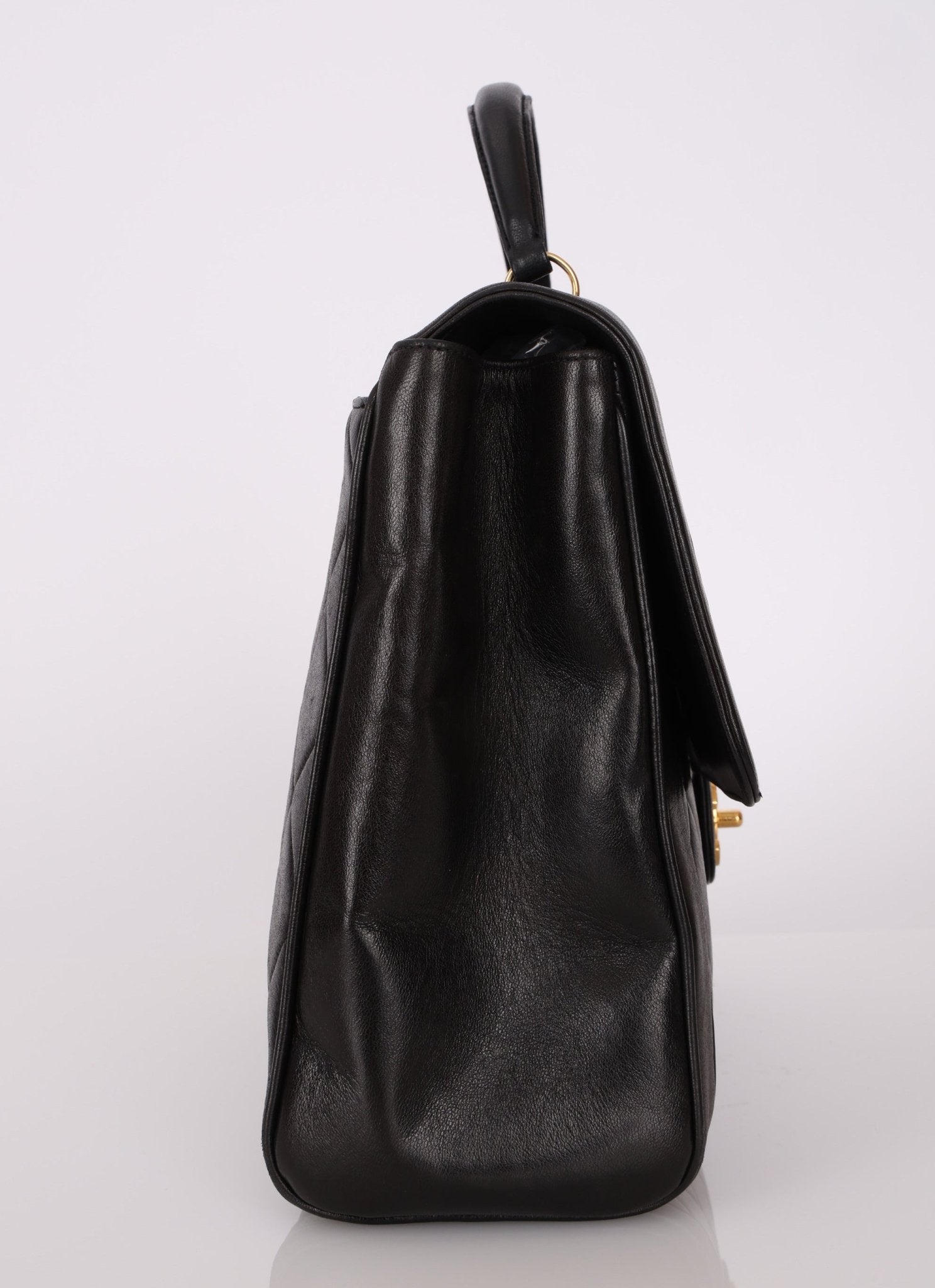 Chanel 1994 Lambskin Turnlock Top Handle Kelly - FashioNica