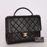 Chanel 1994 Lambskin Turnlock Top Handle Kelly - FashioNica