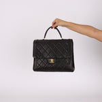 Chanel 1994 Lambskin Turnlock Top Handle Kelly - FashioNica