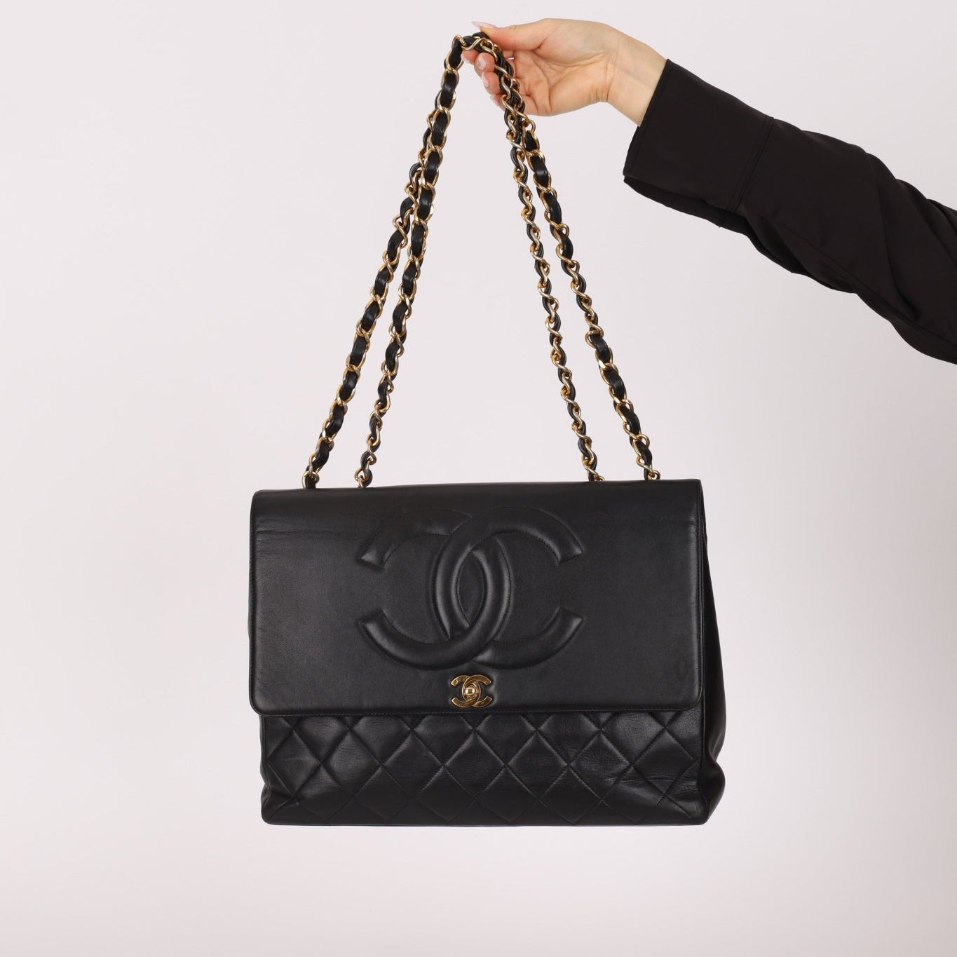 Chanel 1994 Maxi CC Timeless Turnlock Flap Bag 24K GP - FashioNica