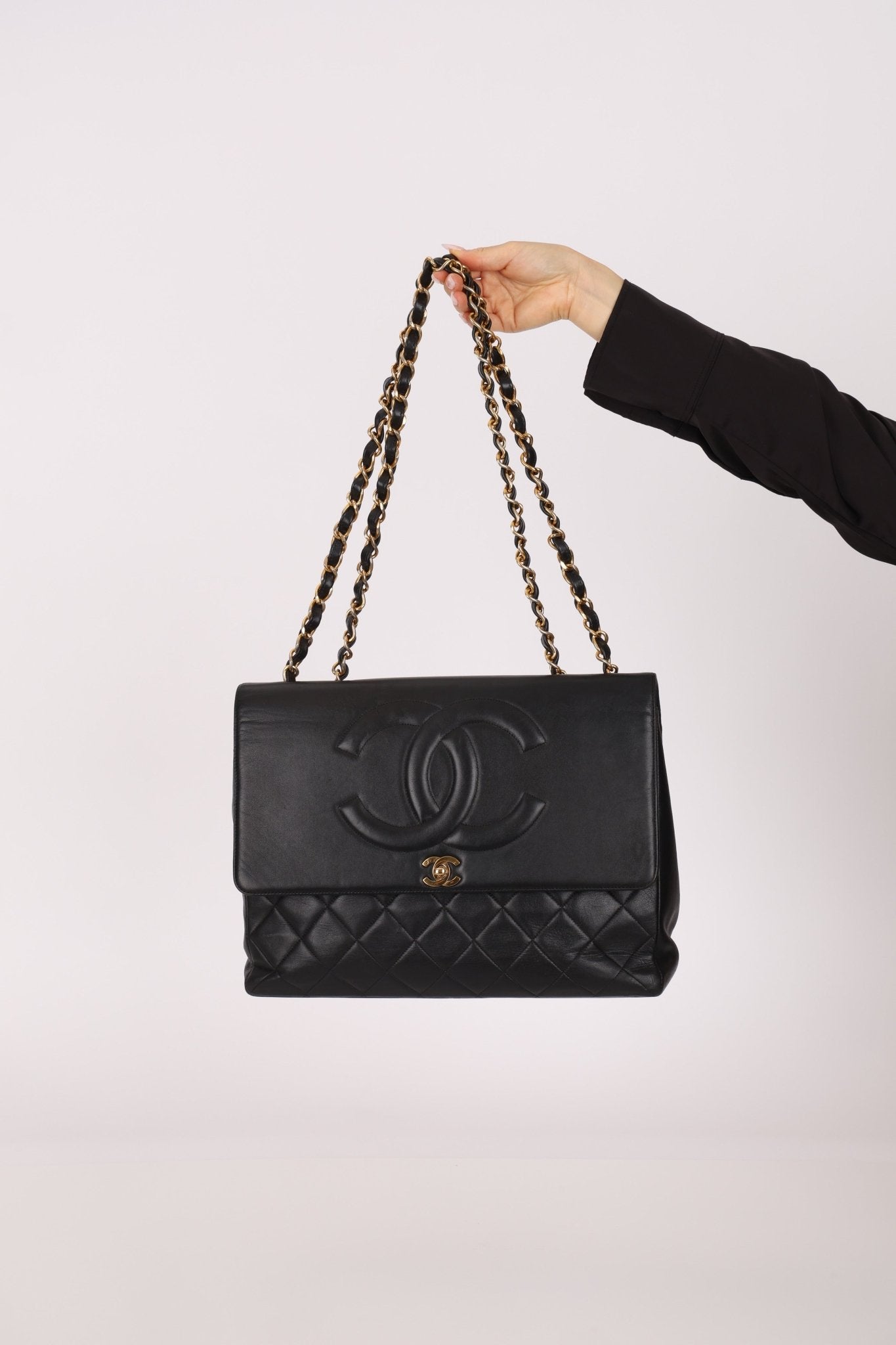 Chanel 1994 Maxi CC Timeless Turnlock Flap Bag 24K GP - FashioNica