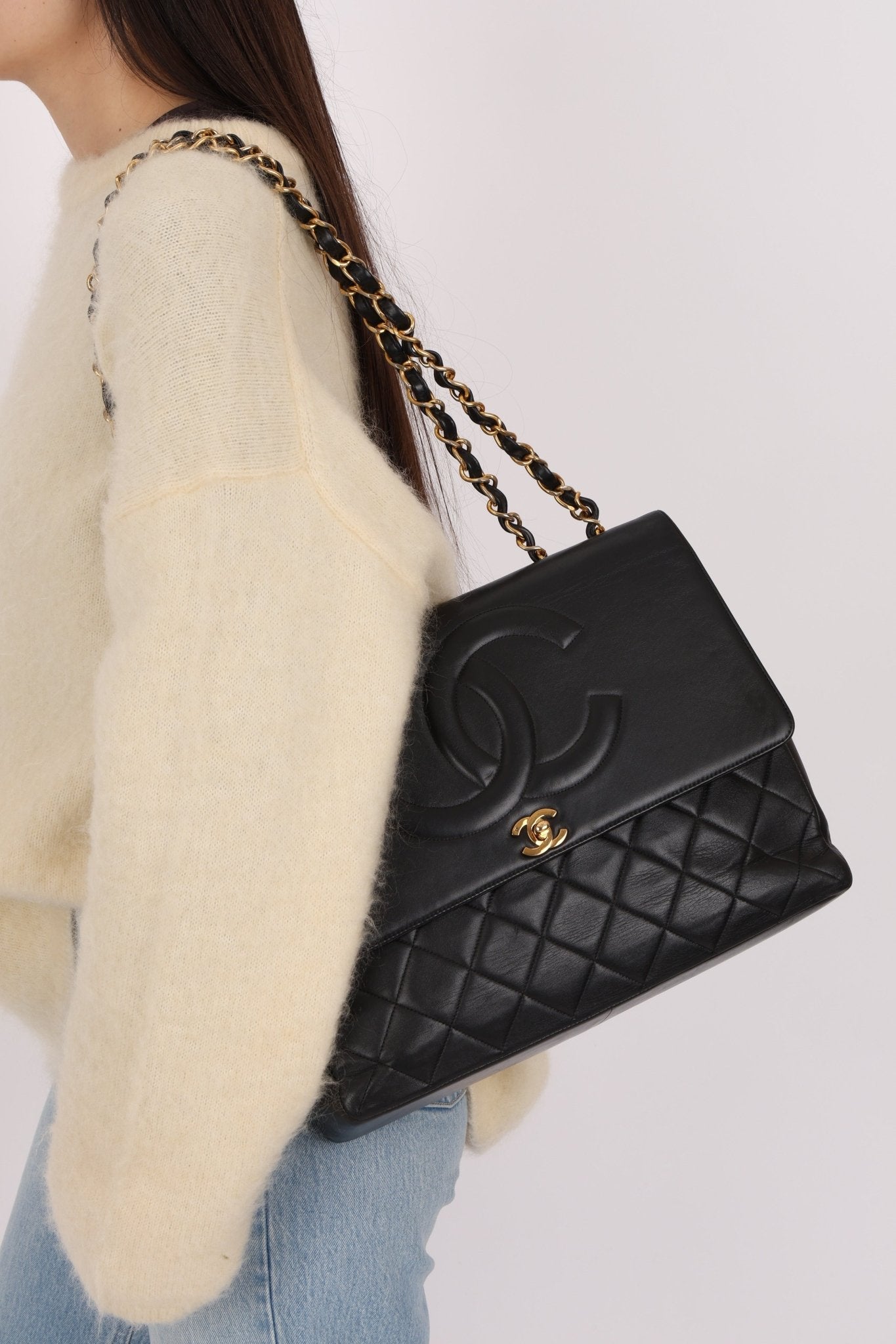 Chanel 1994 Maxi CC Timeless Turnlock Flap Bag 24K GP - FashioNica