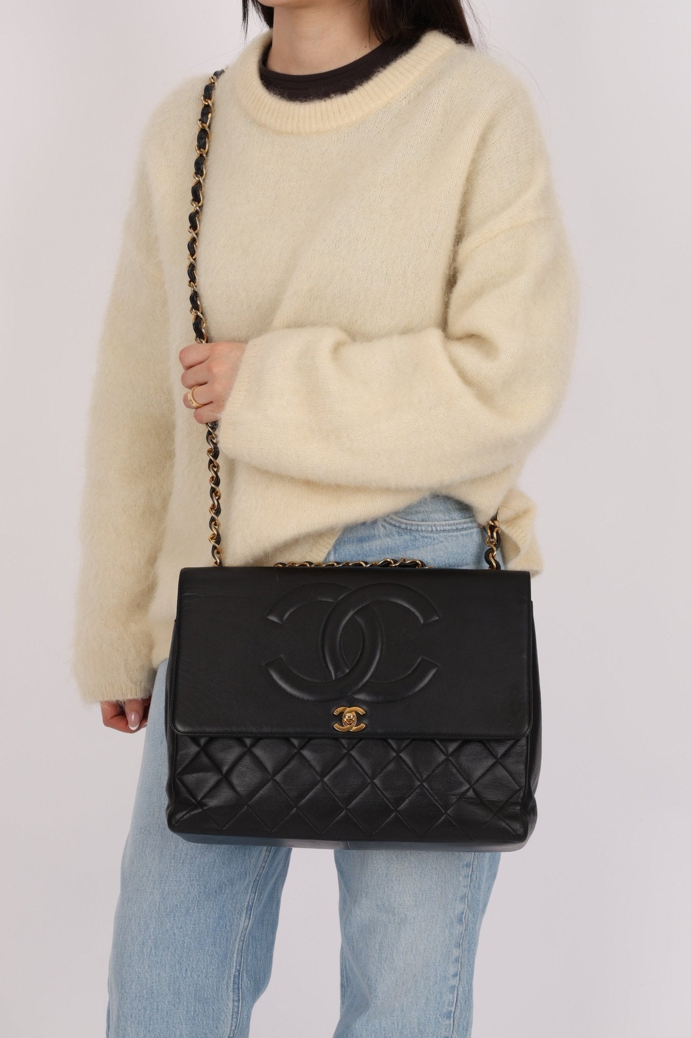Chanel 1994 Maxi CC Timeless Turnlock Flap Bag 24K GP - FashioNica