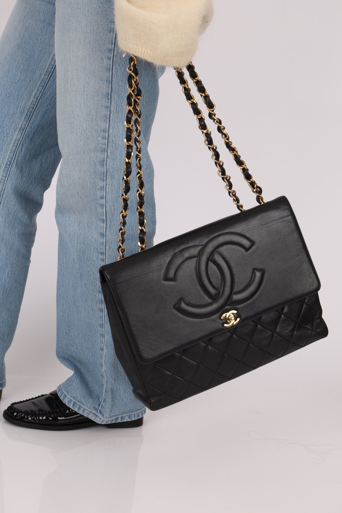 Chanel 1994 Maxi CC Timeless Turnlock Flap Bag 24K GP - FashioNica