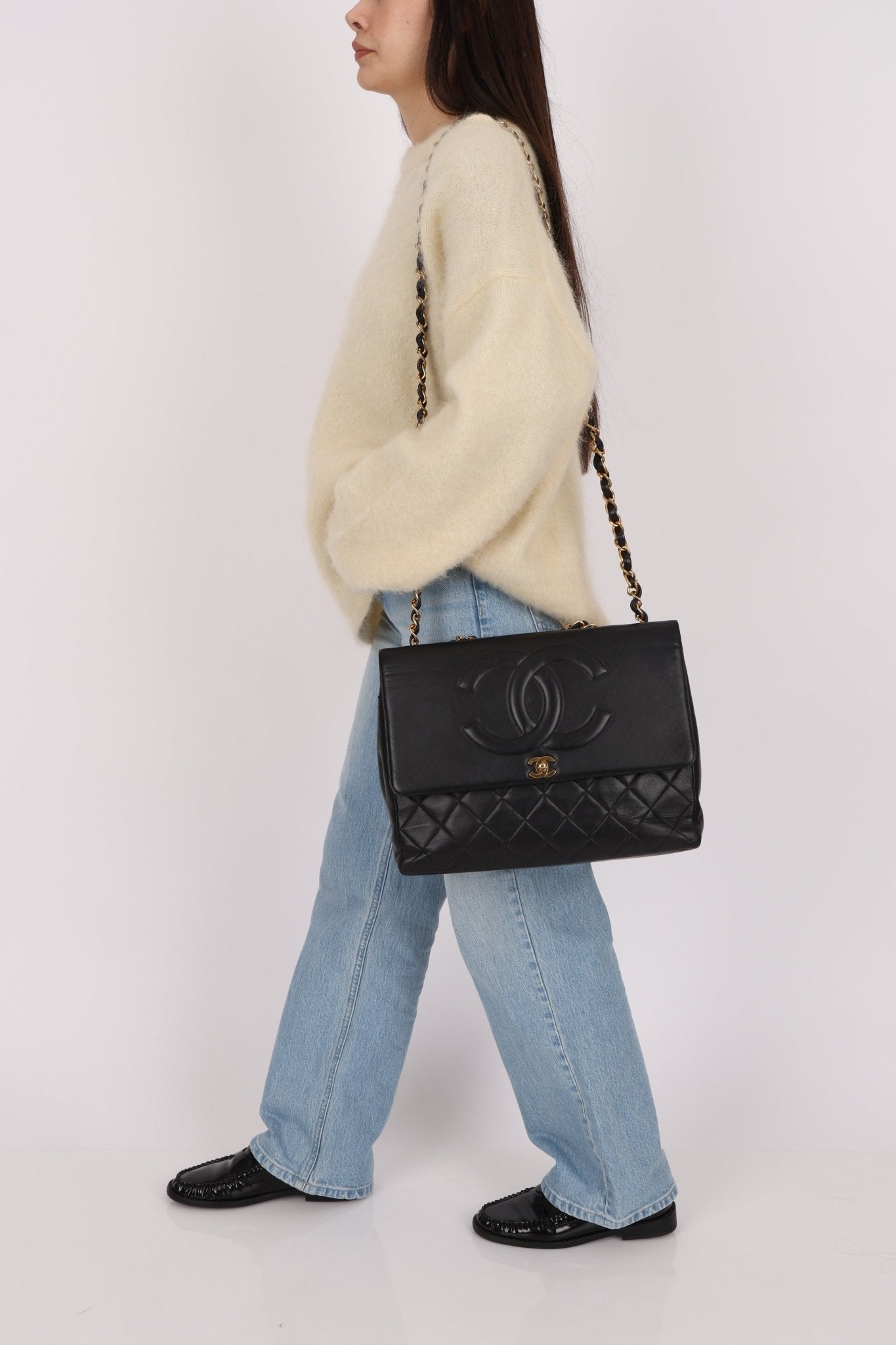 Chanel 1994 Maxi CC Timeless Turnlock Flap Bag 24K GP - FashioNica