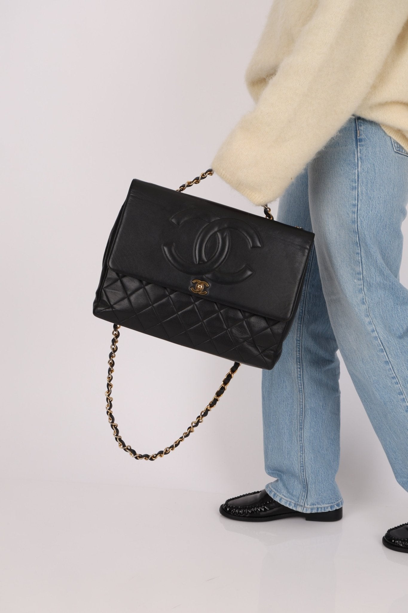 Chanel 1994 Maxi CC Timeless Turnlock Flap Bag 24K GP - FashioNica